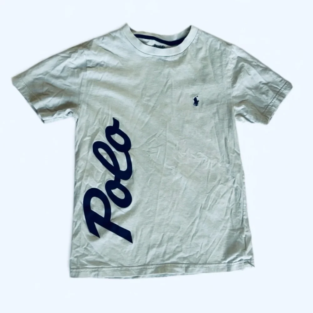 Polo by Ralph Lauren Gray Joggers w Logo Accents + Tshirt Bundle Boys Sz S (8)